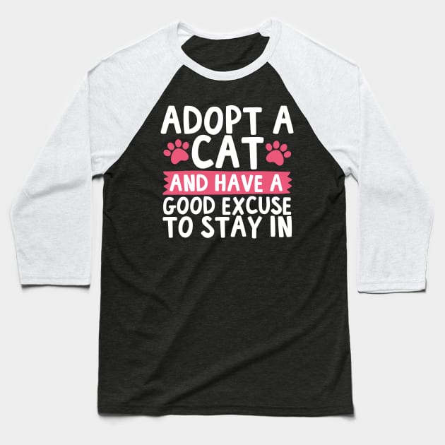 Adopt A Cat Baseball T-Shirt by thingsandthings